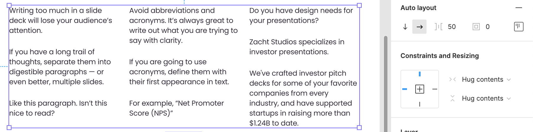 grid for presentation figma