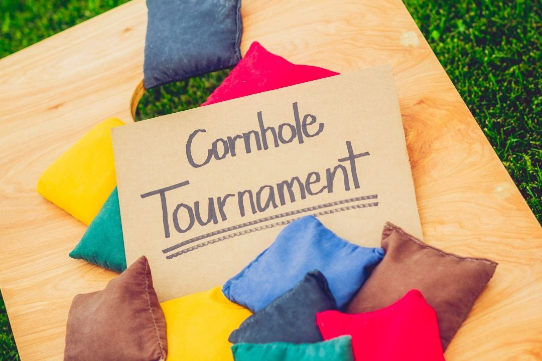 Cornhole tournament sign