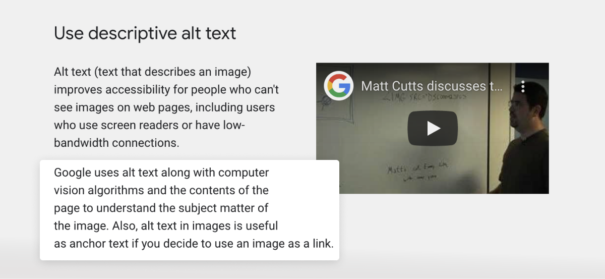 Google describing how to use alt tags
