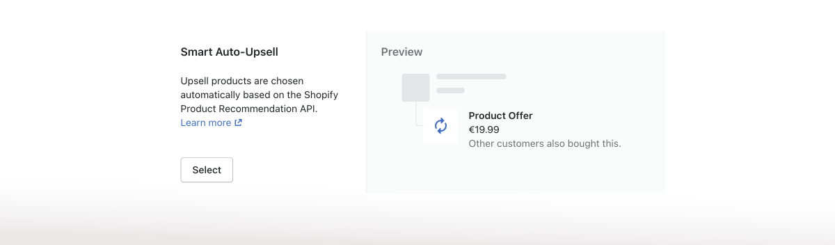 The smart auto upsell feature of the Shopify app Candy Rack