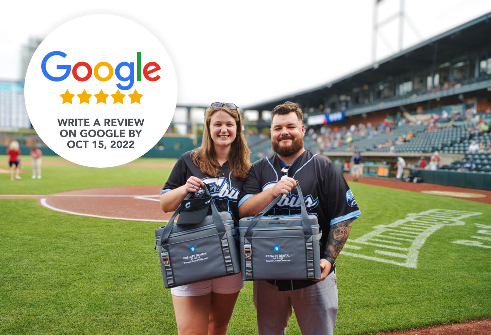 Write a review on Google by Oct 15, 2022 with photo from Healthcare Workers Weekend at Huntington Park