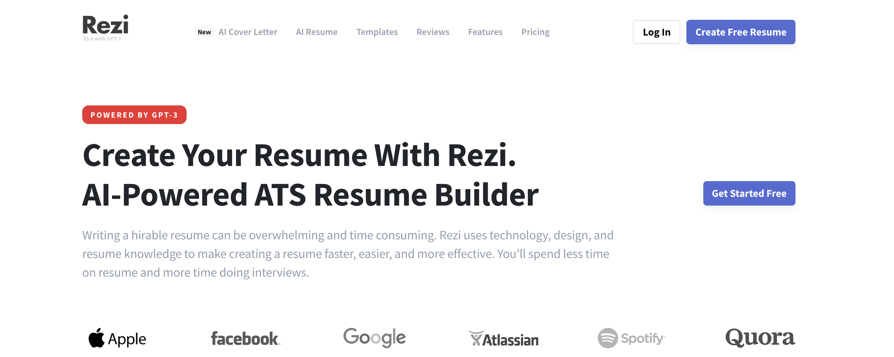 get started with building resume by creating a rezi account or signing in if you already have one