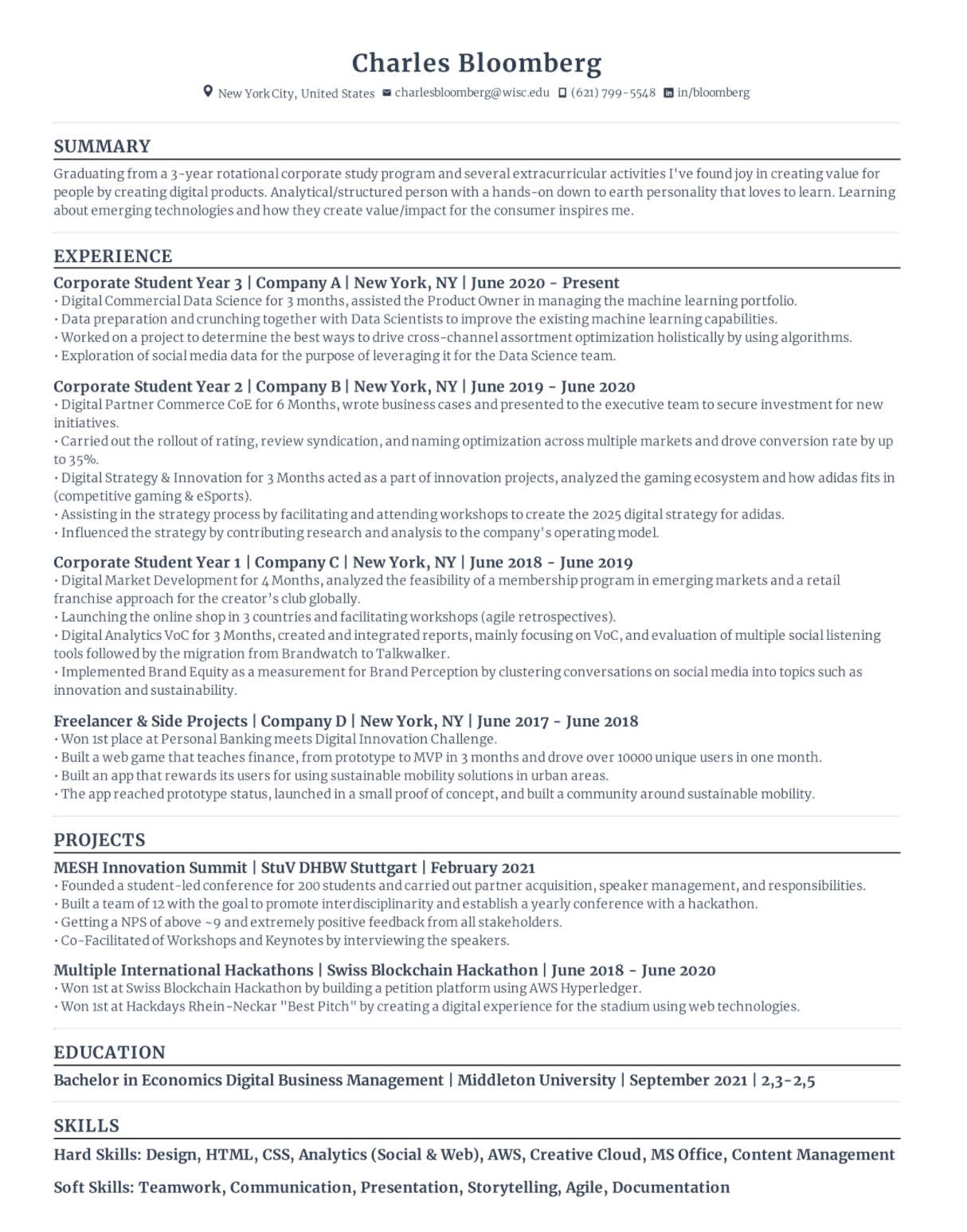 Student Resume