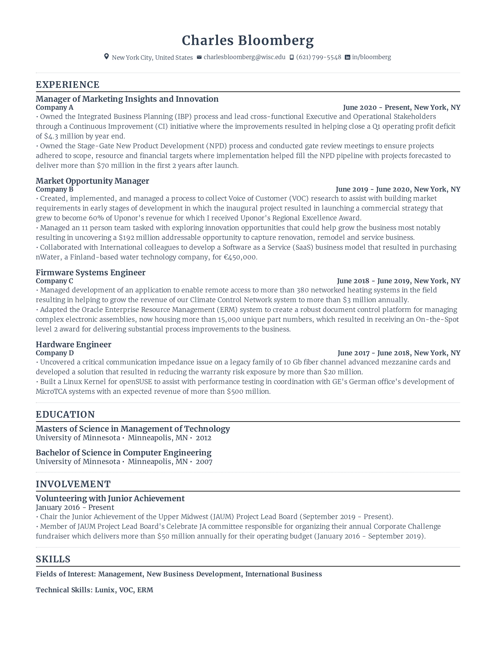 Marketing insights with high amount of experience and skills in related fields from various companies.