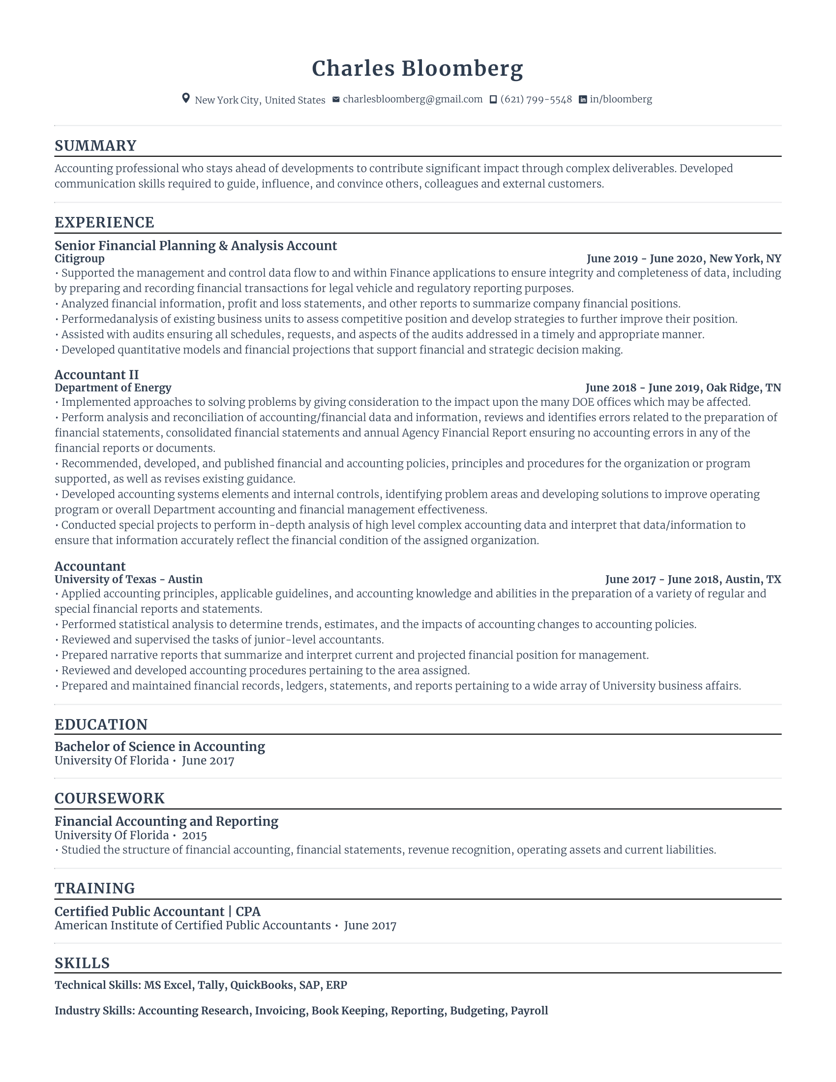finance resume with high amount of experience and skills in related fields from various companies.