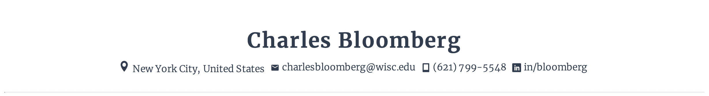 resume header