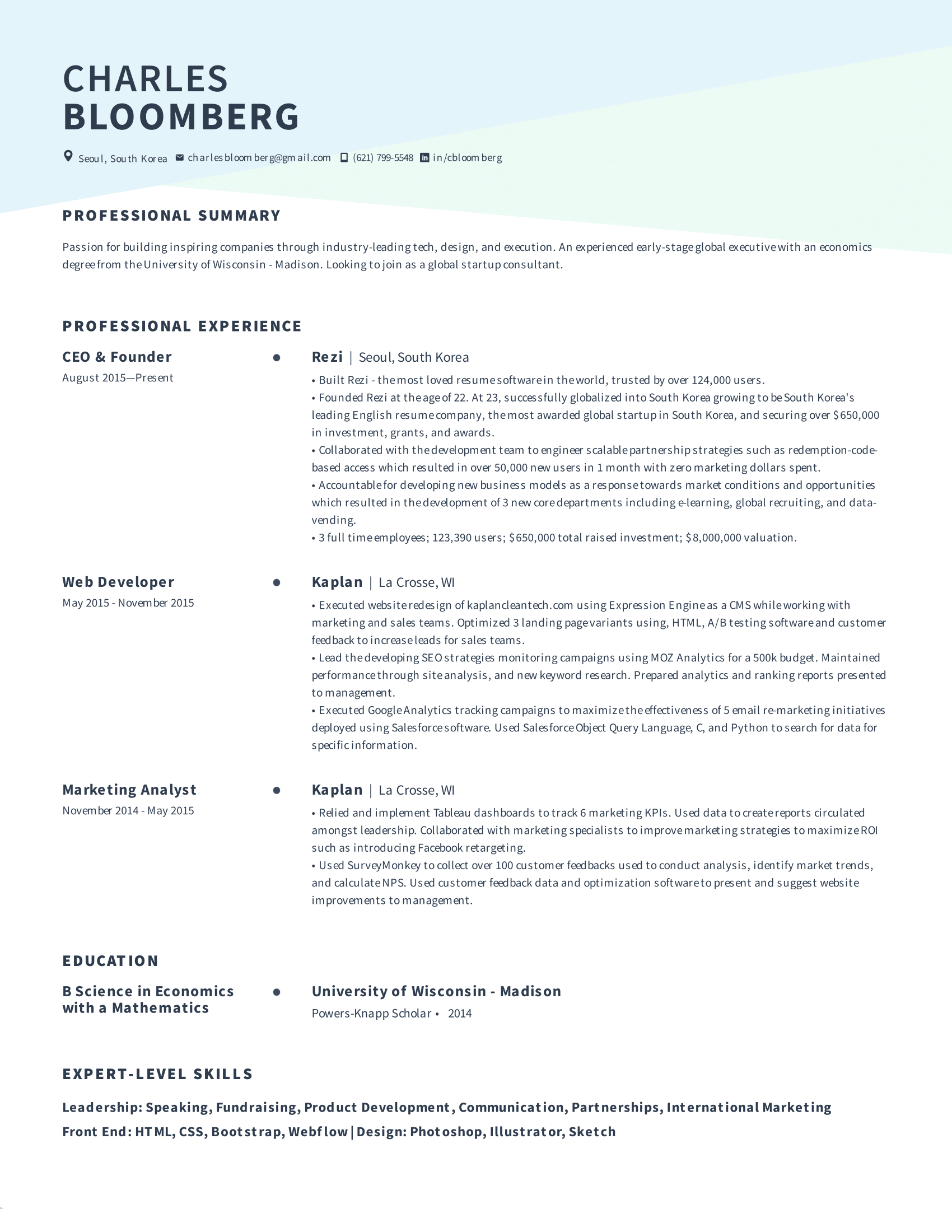 Rezi alternate template is not 100% ats friendly, use this only if you are applying by printing your resume