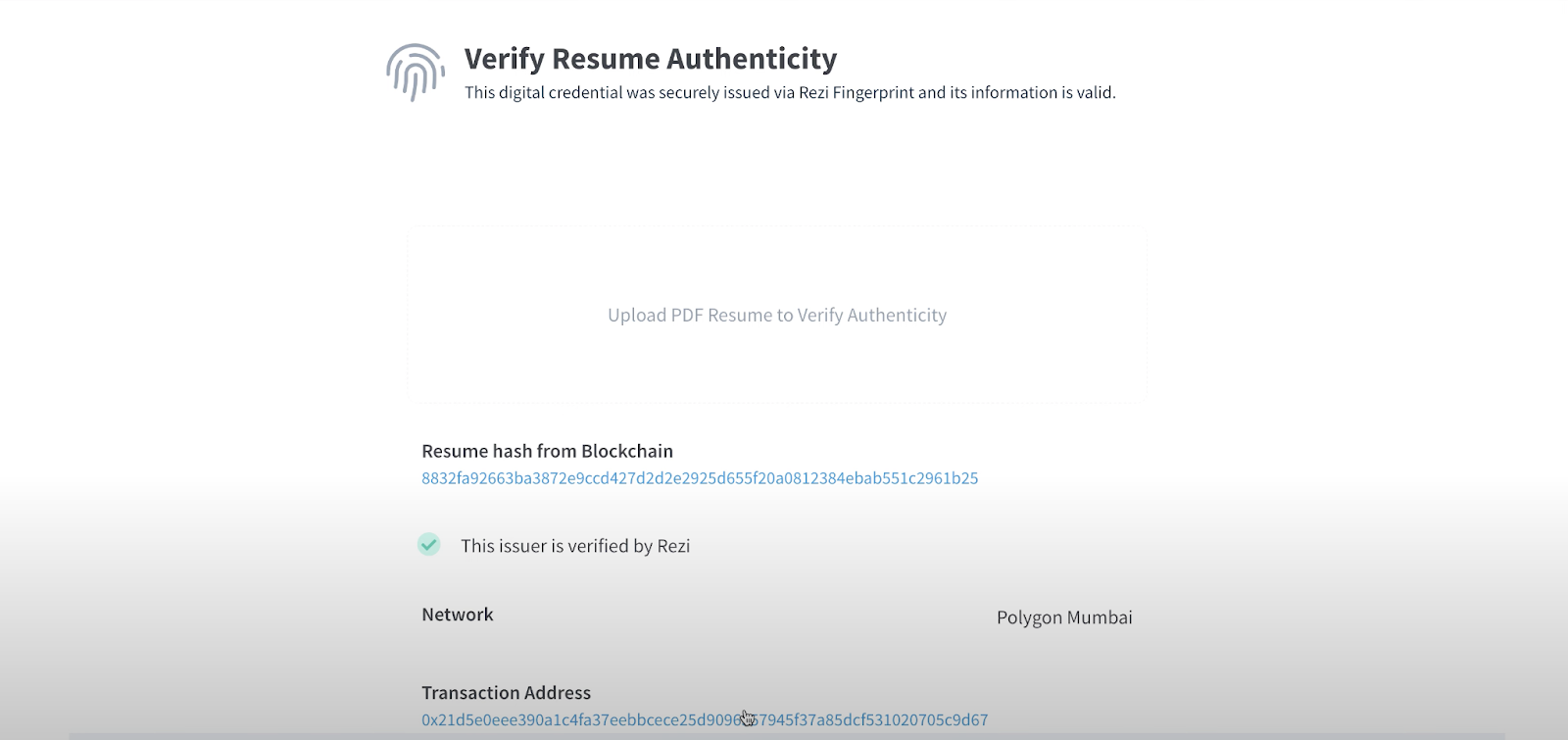 Finally, head over to the transaction address link as shown in the example below: