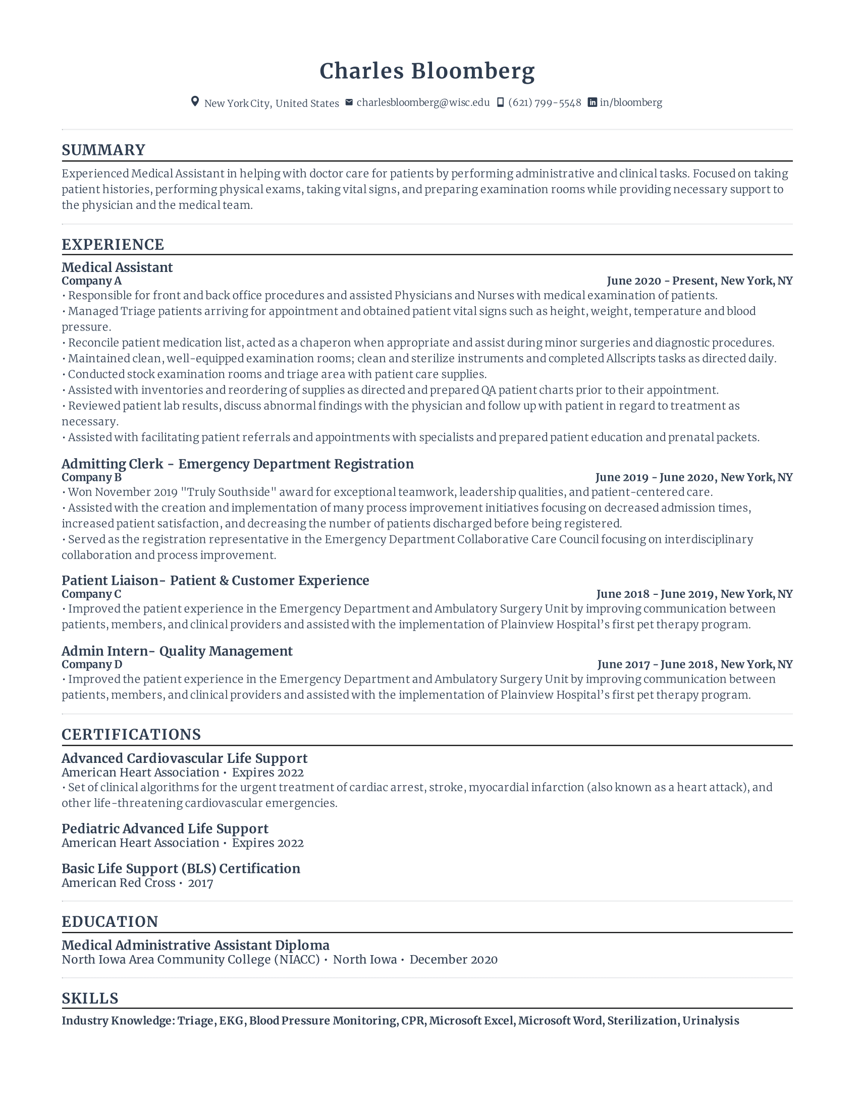 Rezi Database Administrator Resume Template
