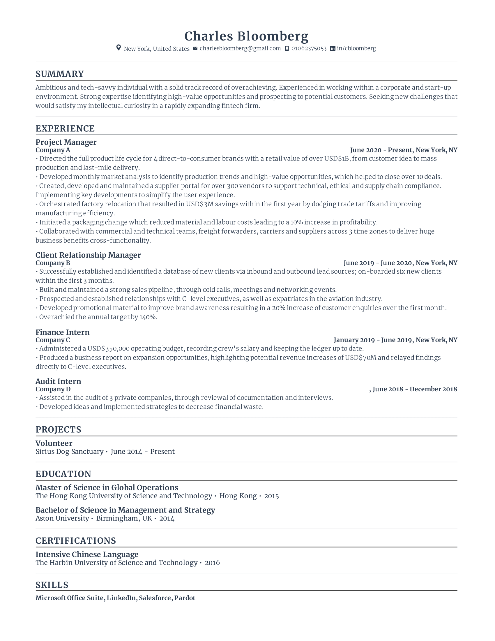 free-project-manager-resume-sample-rezi