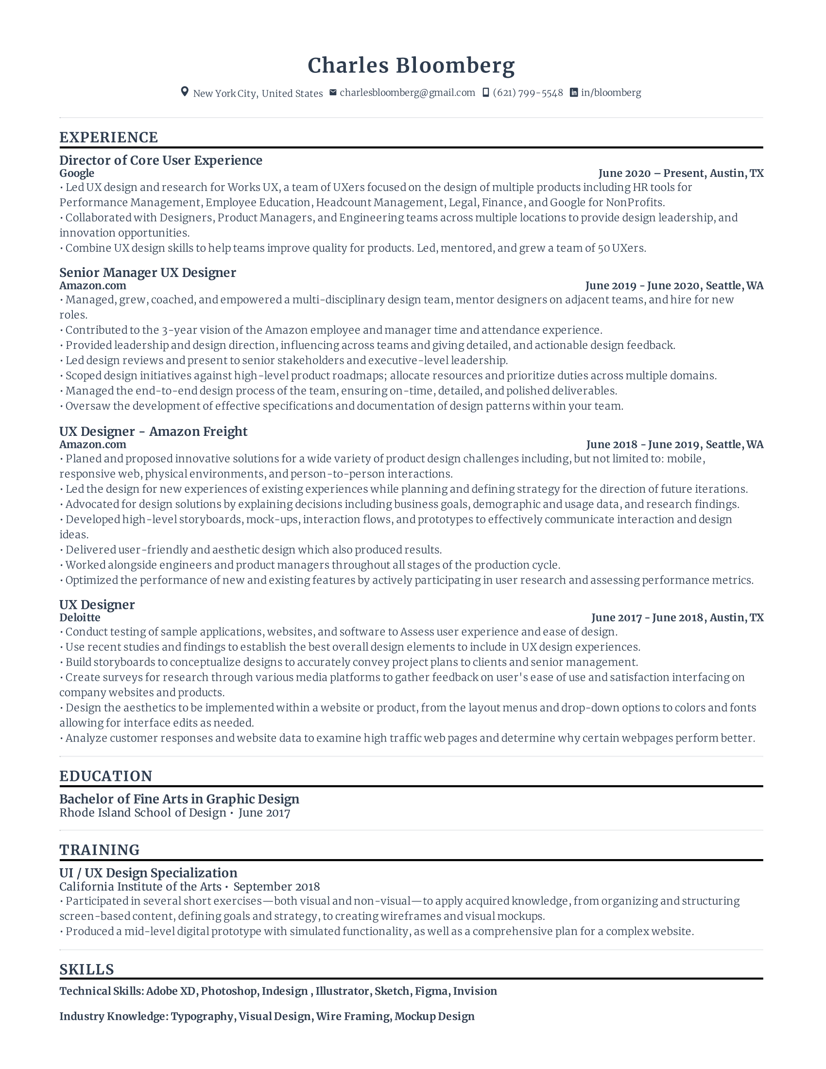 Free UX Designer Resume Sample - Rezi