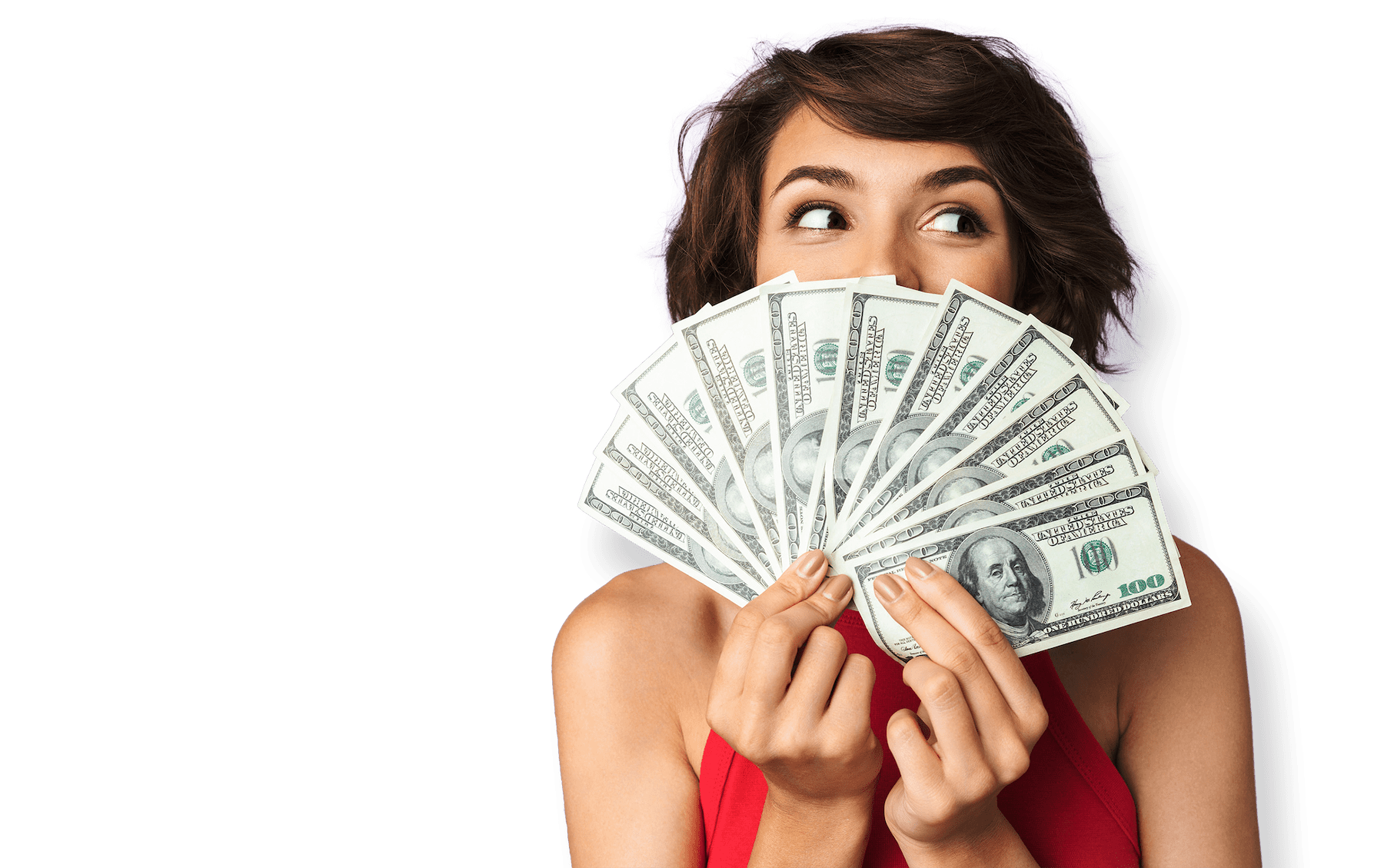 Girl Holding Flared Cash