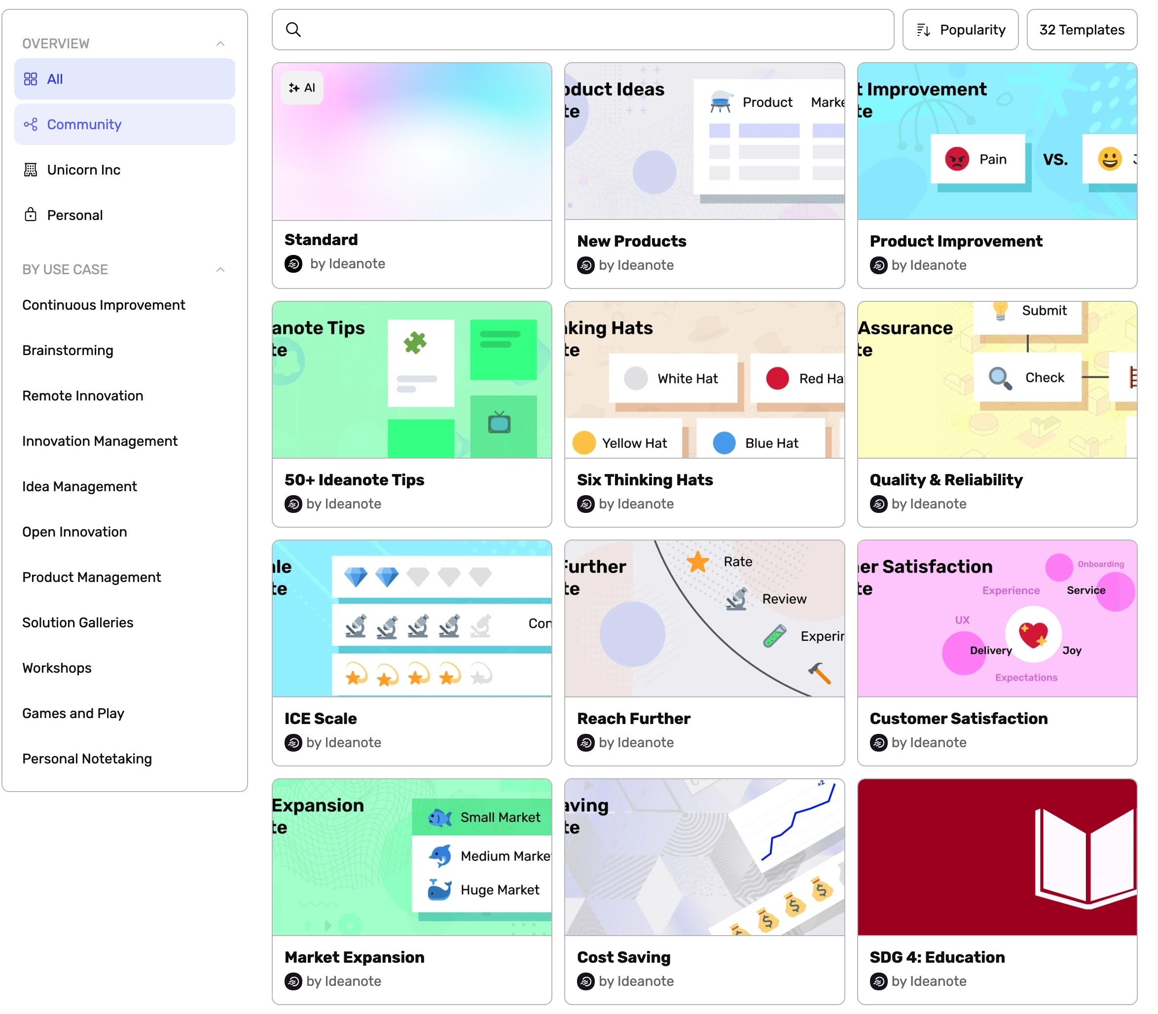 Templates | Ideanote Help