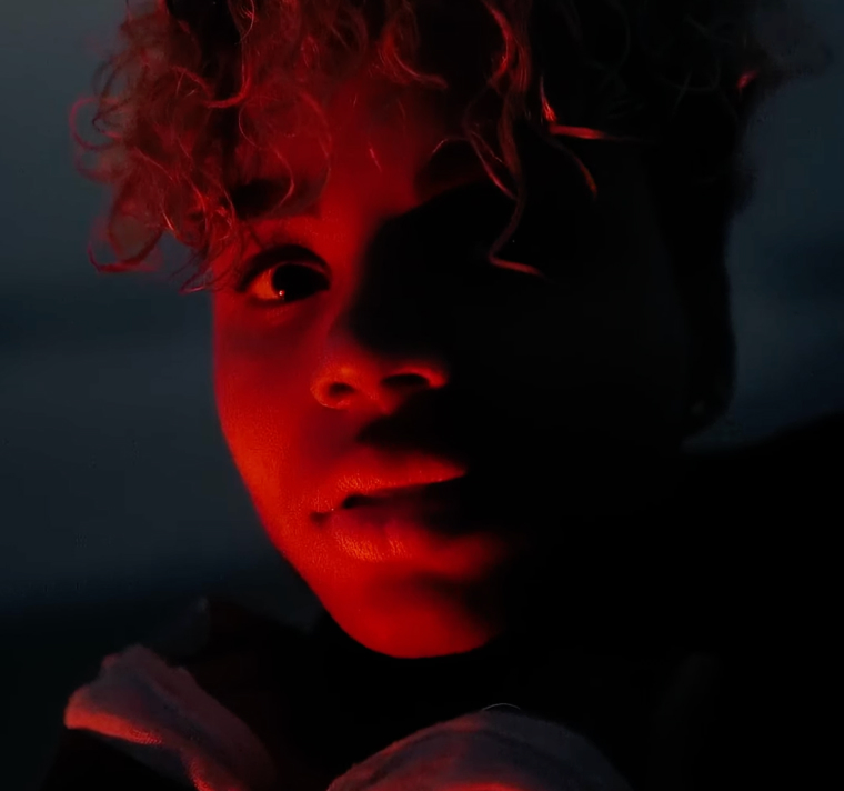 Cinematic red glowing face