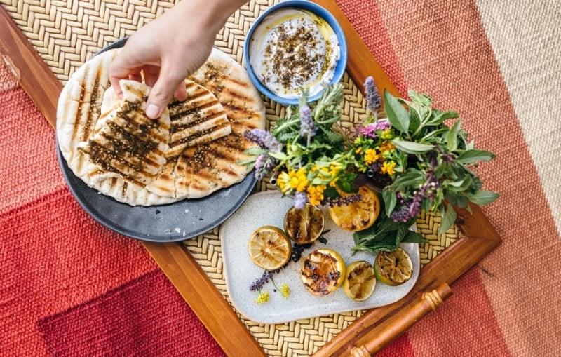 Grilled Flatbread with Olive Oil and Za'atar Edible San Diego Recipe
