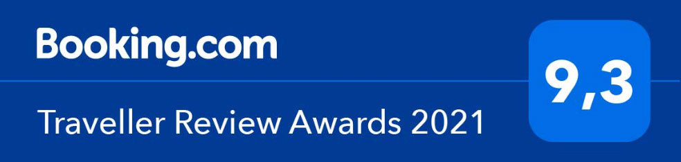Booking.com Raveller Review Awards 2021 Bewertung mit 9.3 von 10 Punkten