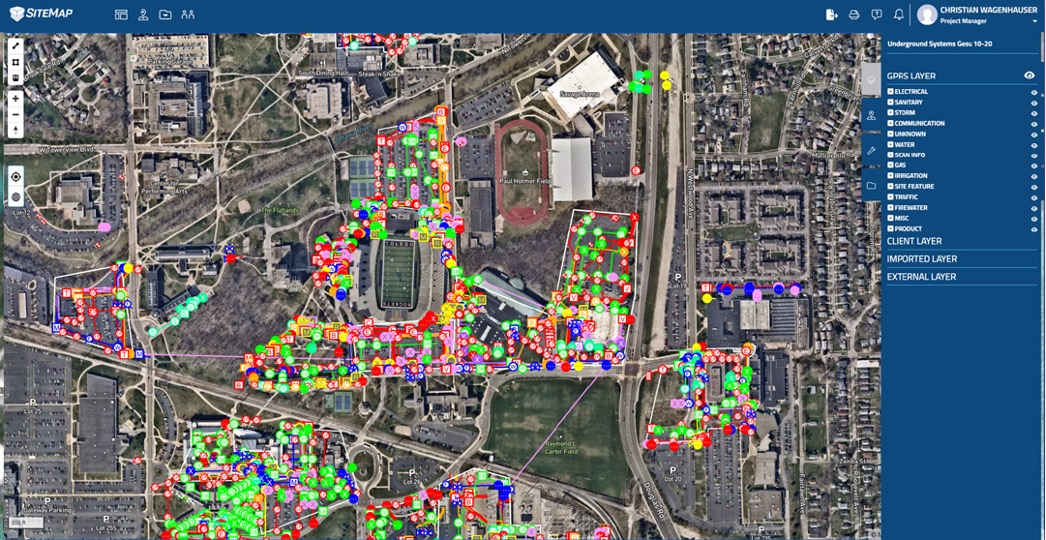 Utility map of University of Toledo