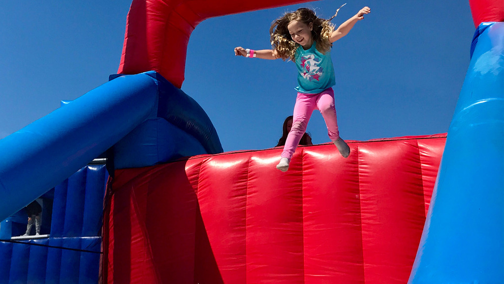 Kid-friendly activities at Cape Cod Inflatable Park.