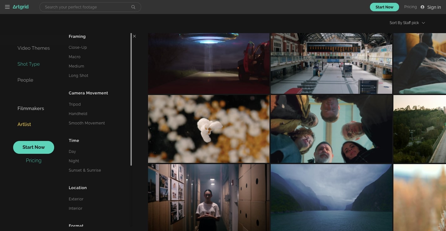 artgrid video category