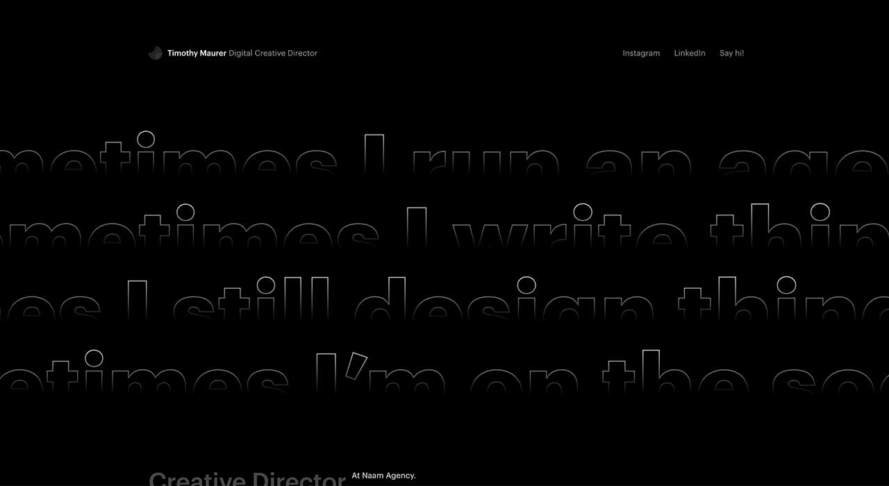 Timothy Maurer's portfolio site.