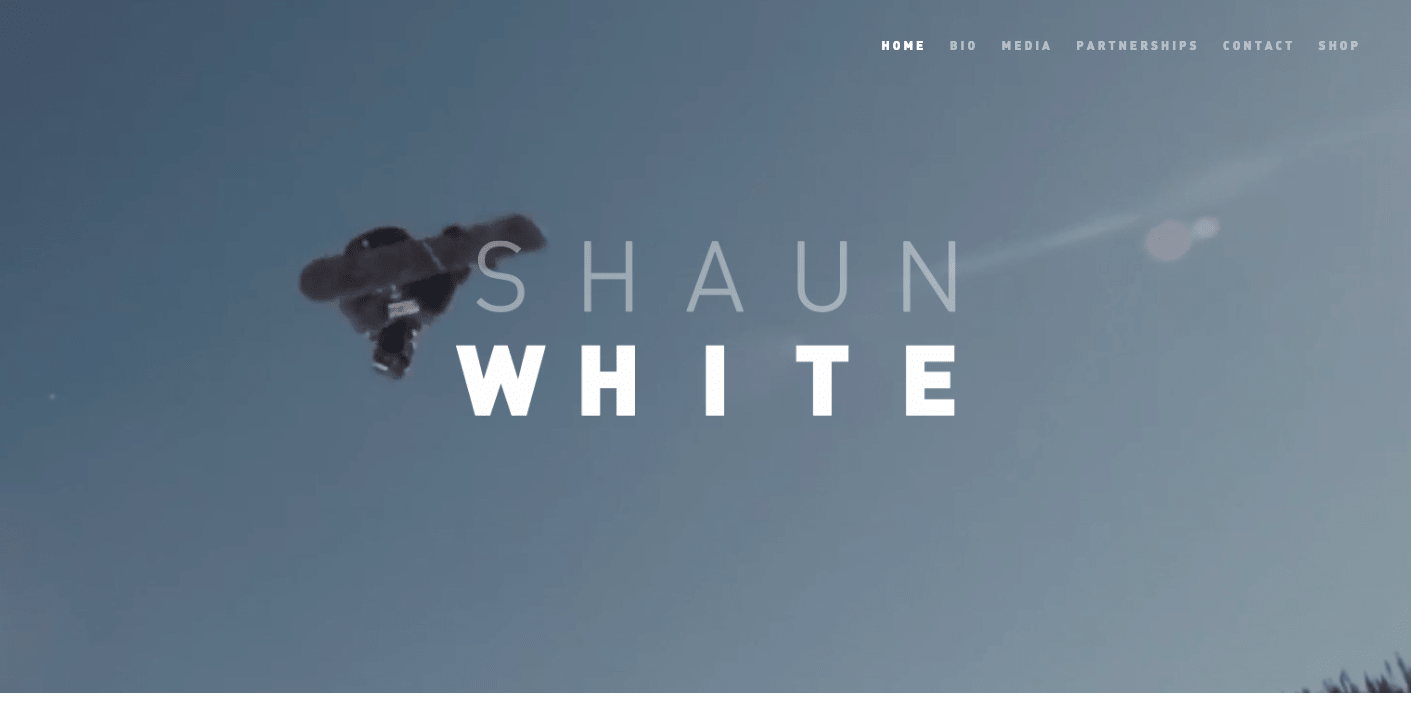 Shaun White homepage.