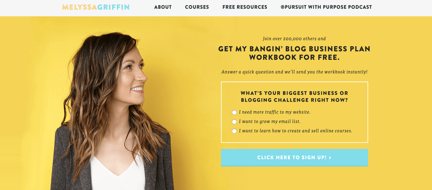 Melyssa Griffin homepage.