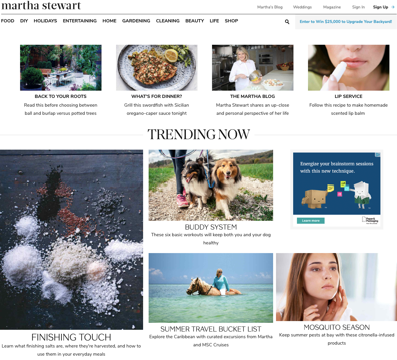 Martha Stewart homepage.
