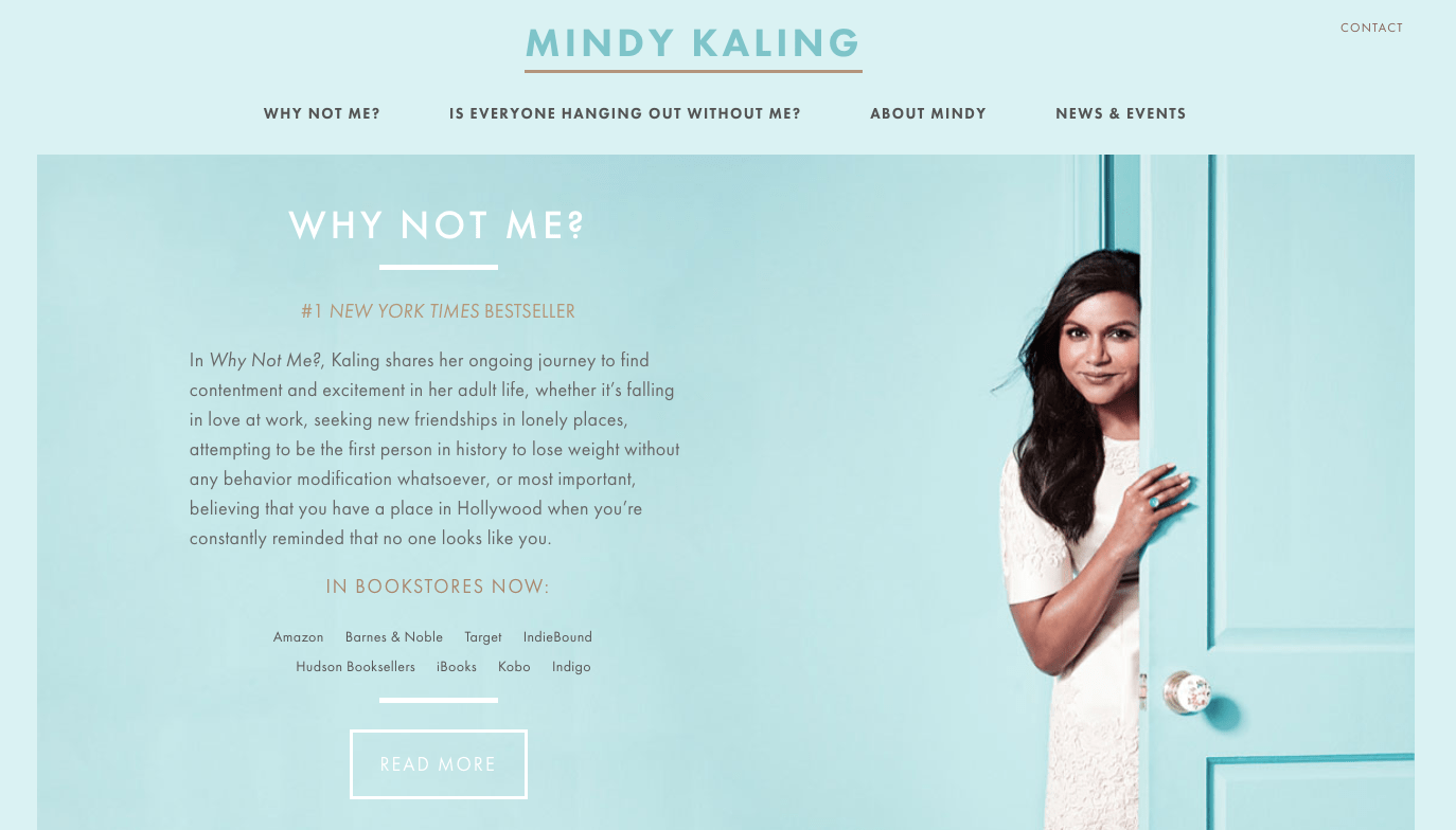 Mindy Kaling homepage.