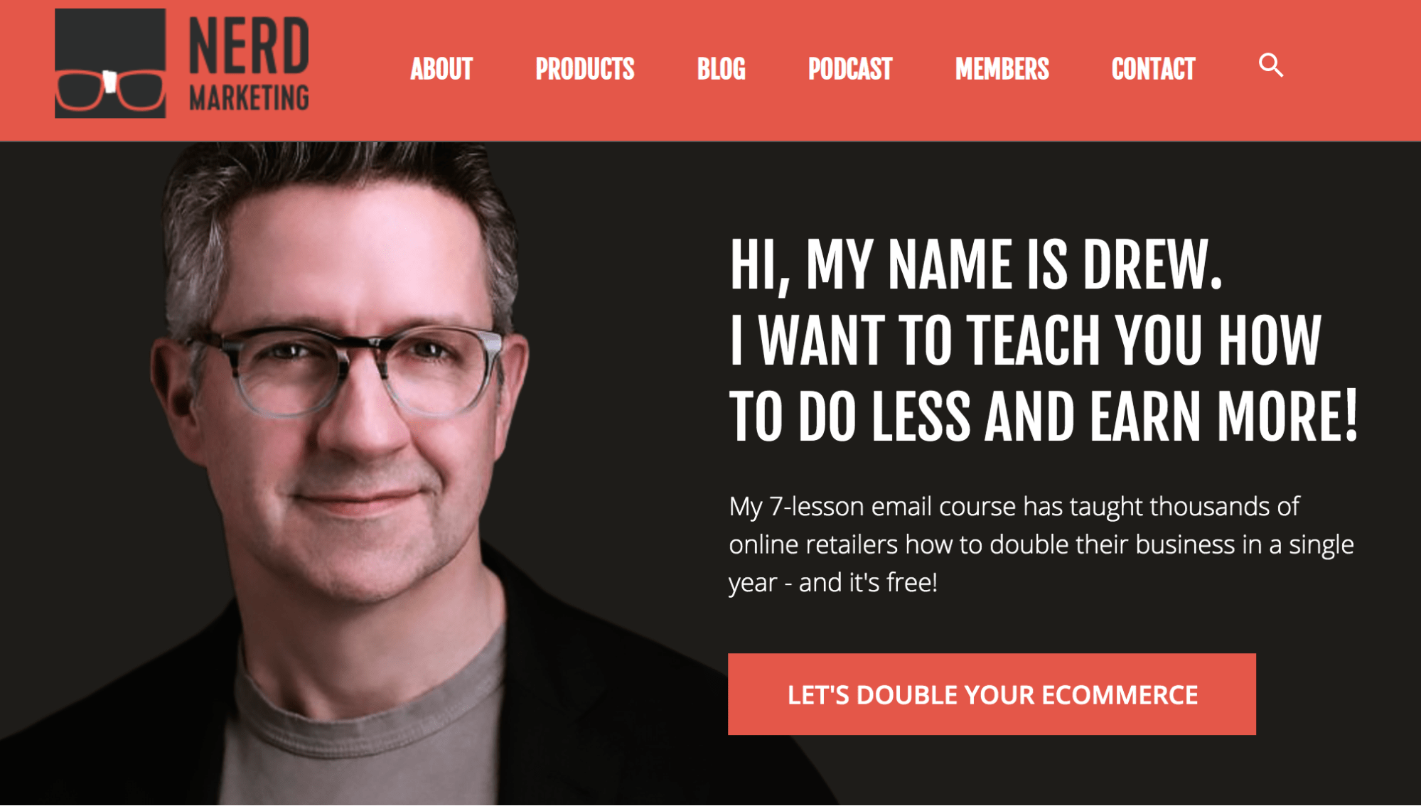 Nerd Marketing blog landing page.