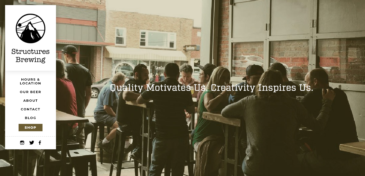 Structures Brewing homepage.