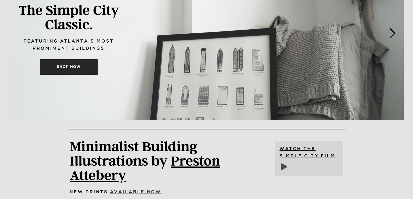 Simple City homepage.