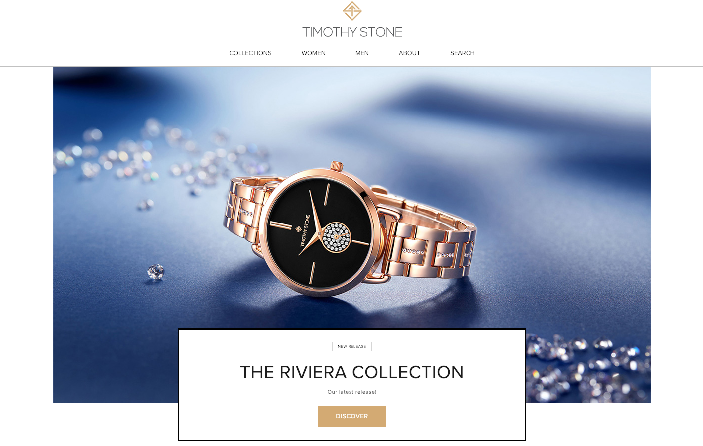 Timonthy Stone Watches homepage.