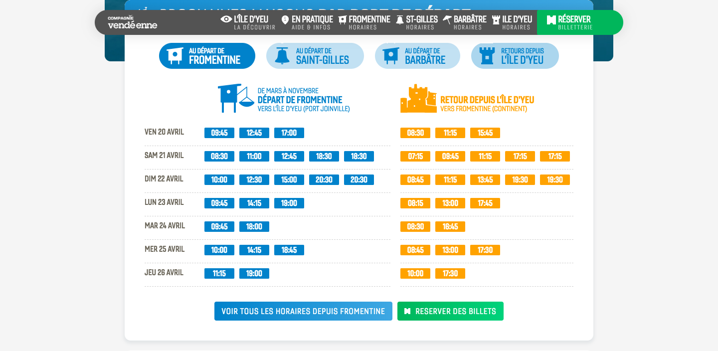 Compagnie Vendéenne ferry schedule