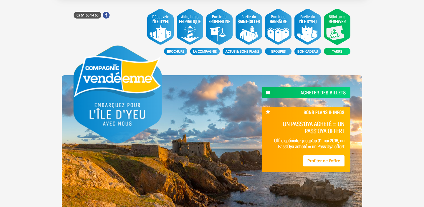 Compagnie Vendéenne homepage hero section