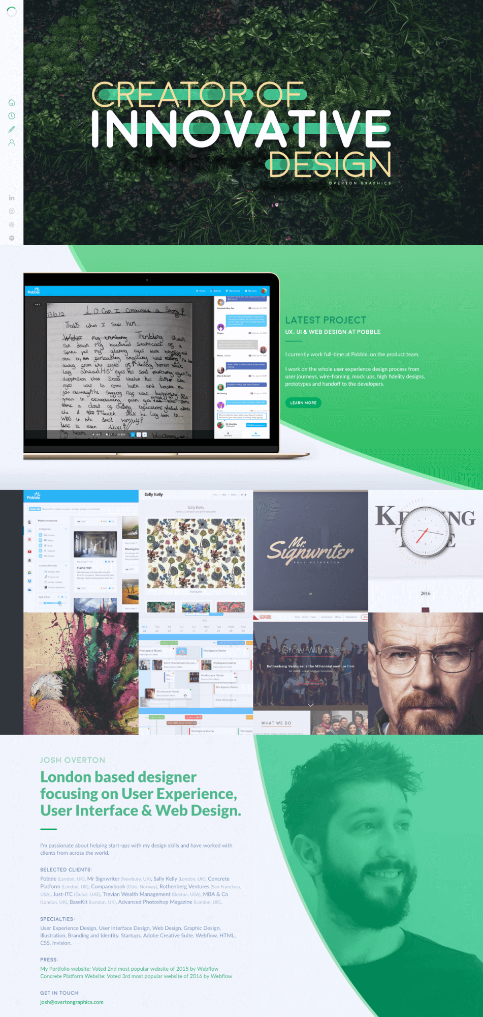 Overton Graphics portfolio homepage