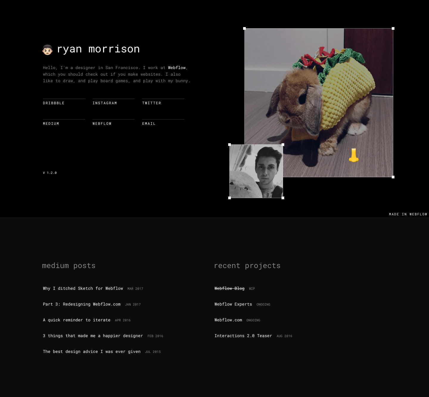 Ryan Morrison's portfolio homepage