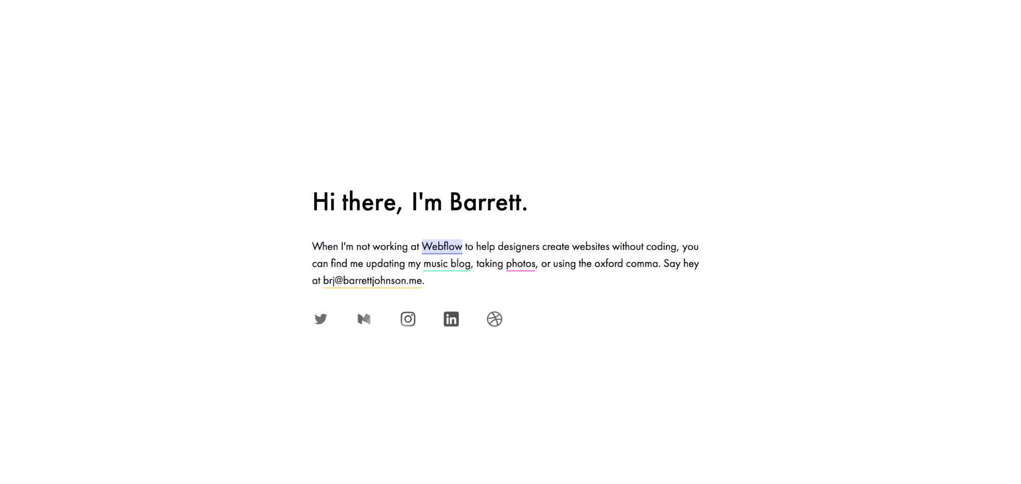 Barrett Johnson's portfolio website