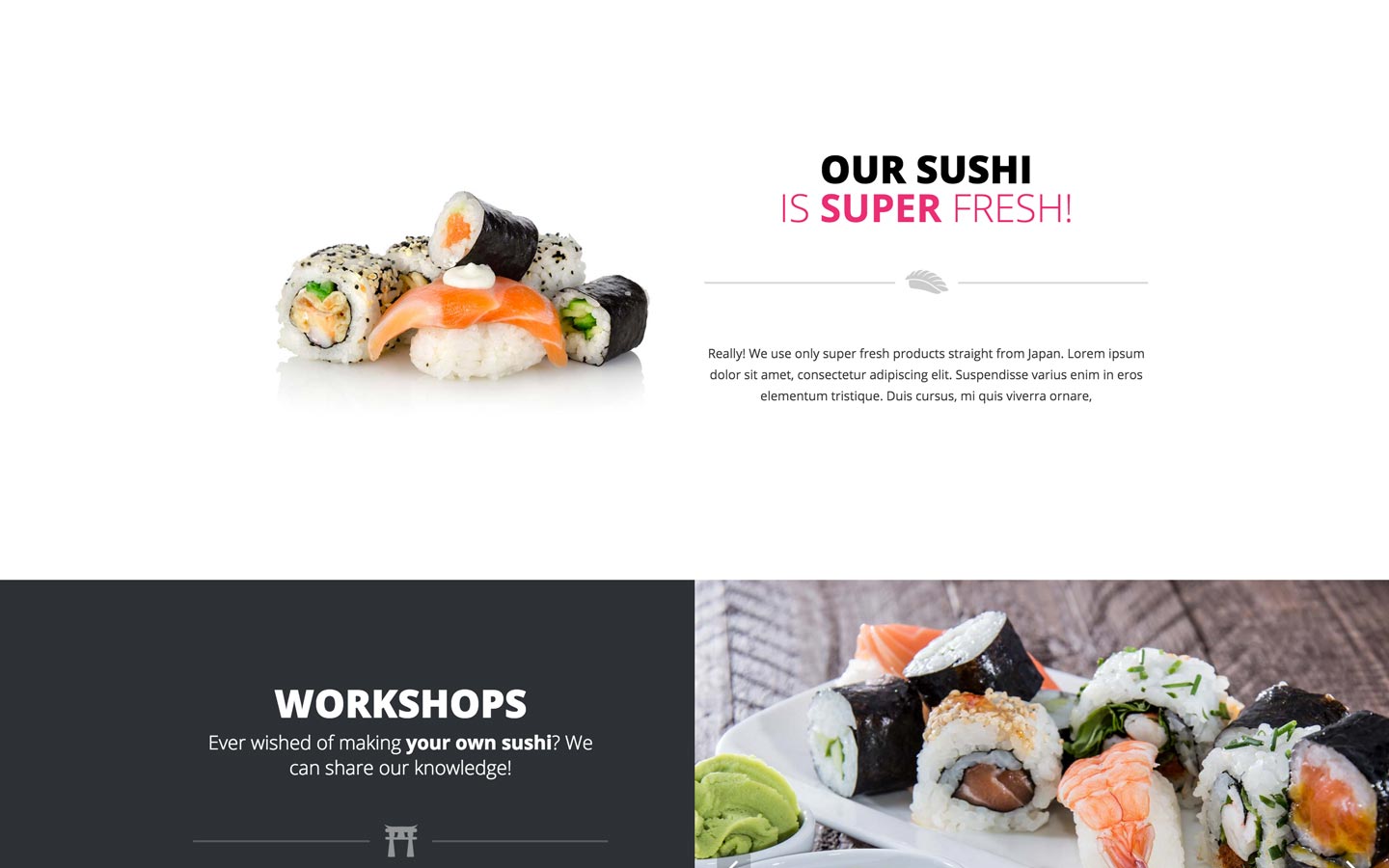 Zooshi restaurant website template