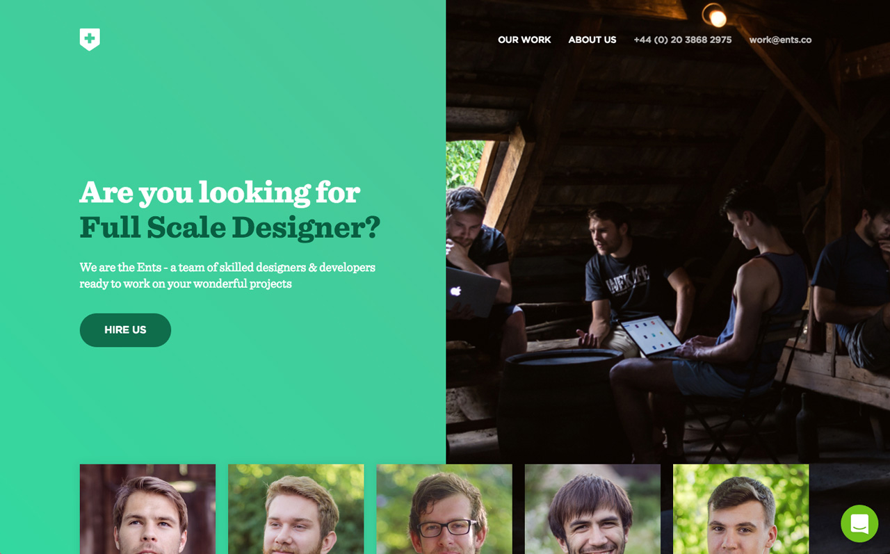 Greenwood Ents agency website homepage