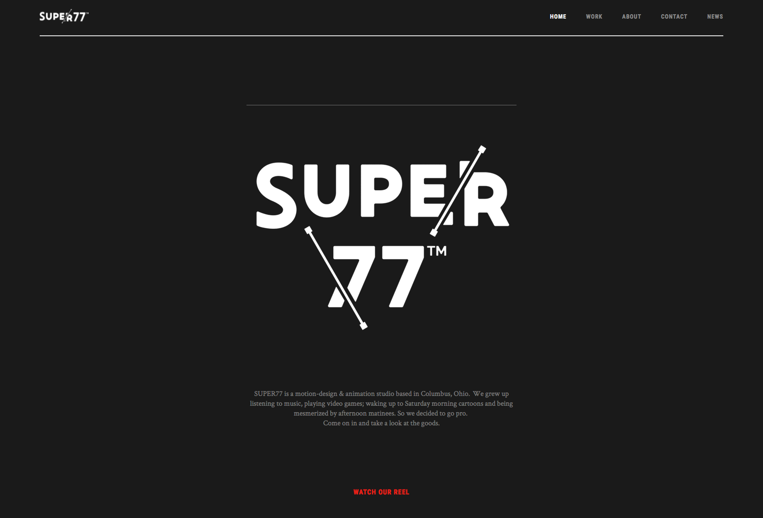 Super77 agency website homepage