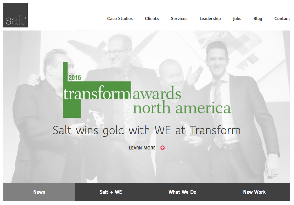 Salt agency website homepage