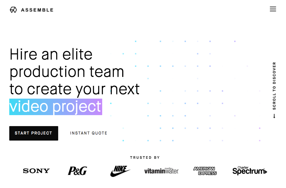 Assemble agency website homepage