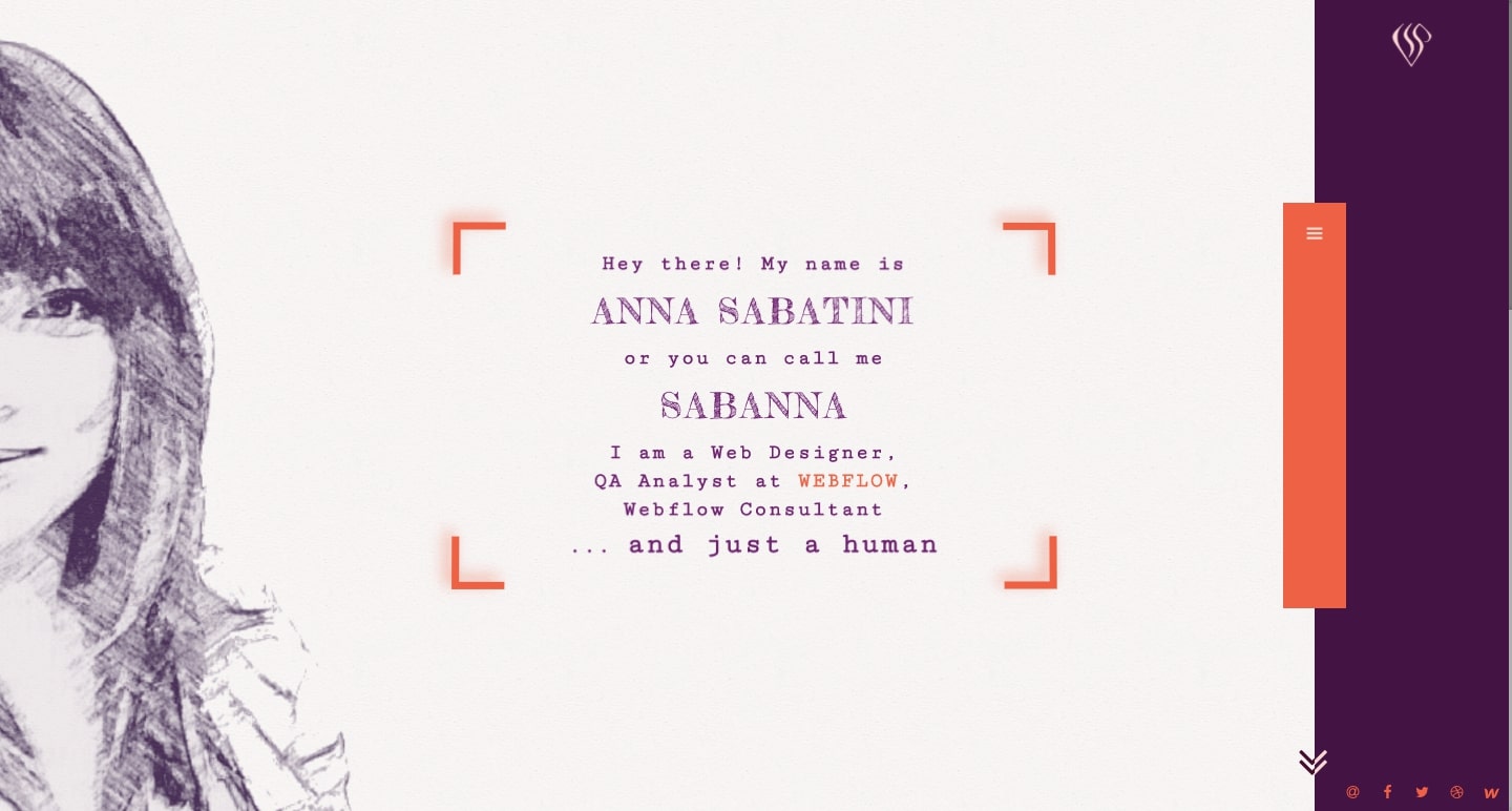 screenshot of Anna Sabatini's personal website