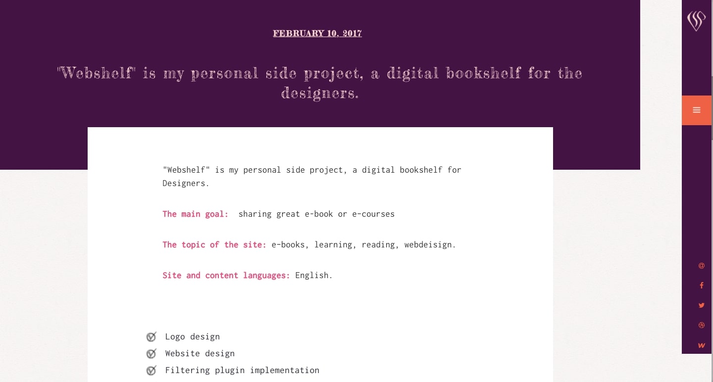 screenshot of Sabanna's side project