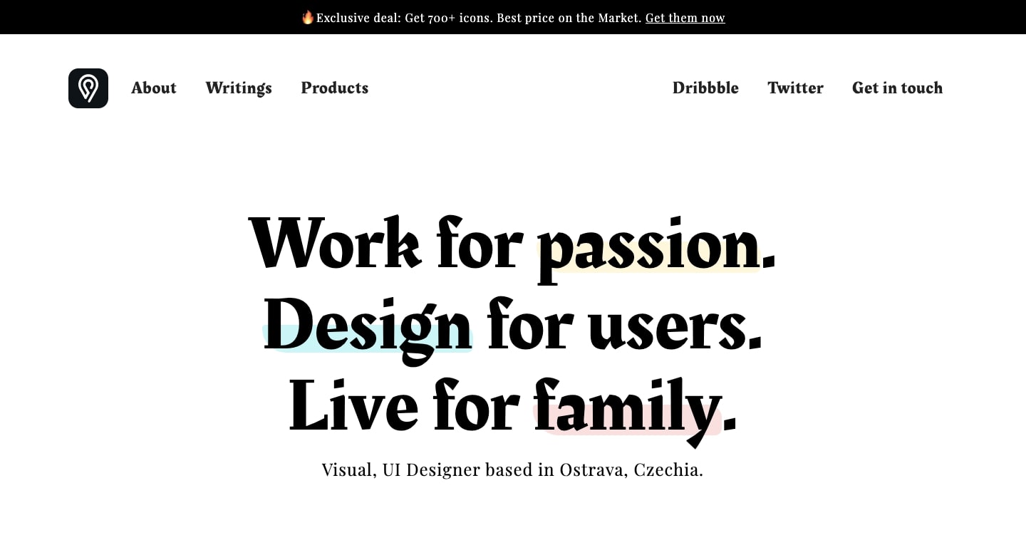 screenshot of Petr Bilek's personal website