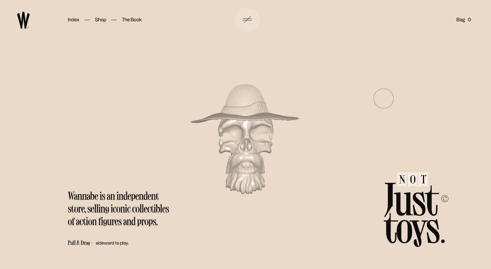 screenshot of wannabe's homepage