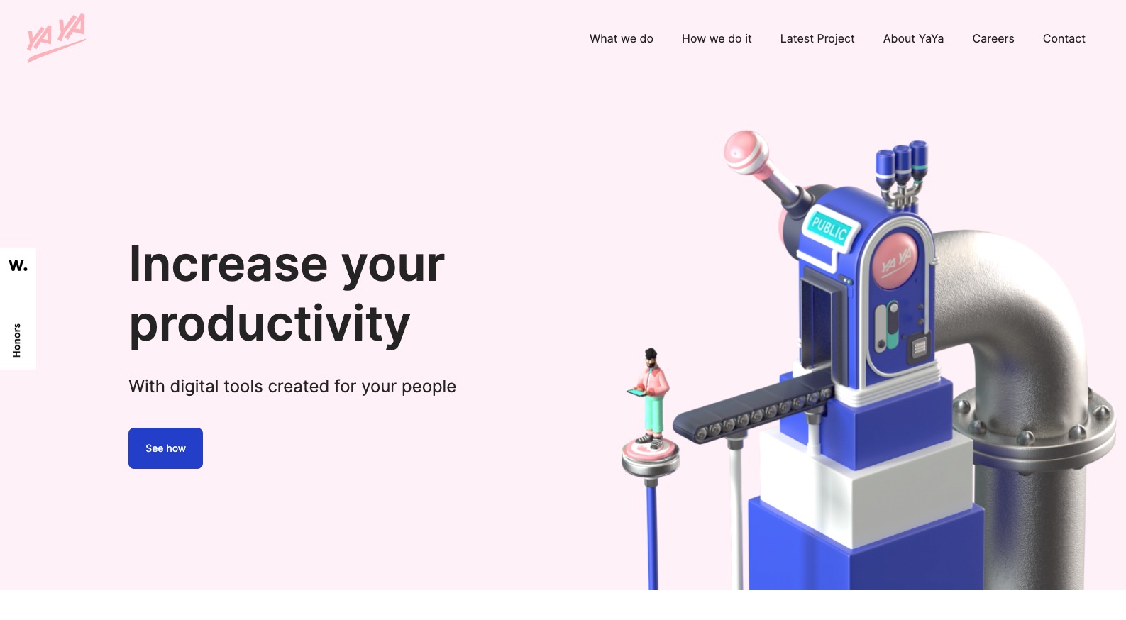 screenshot of YaYa's website