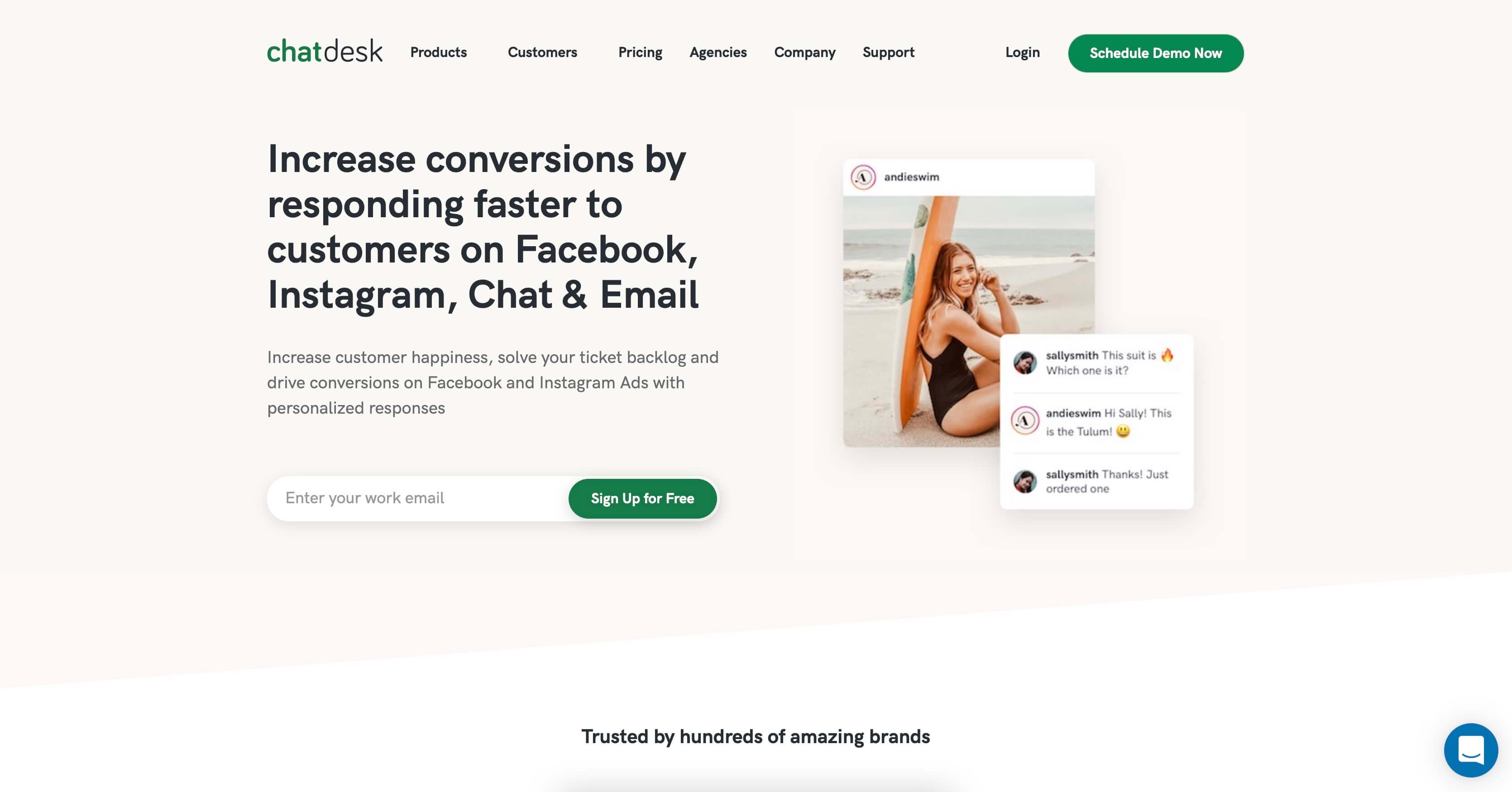 Chatdesk's website