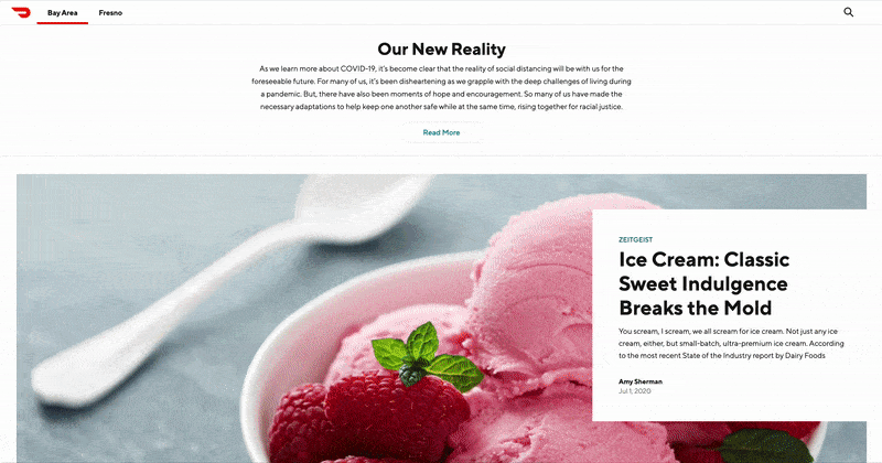 DoorDash Stories blog