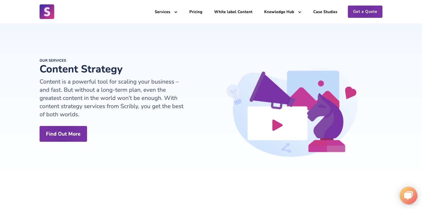An image highlighting the Content Strategy service that Scribly offers.
